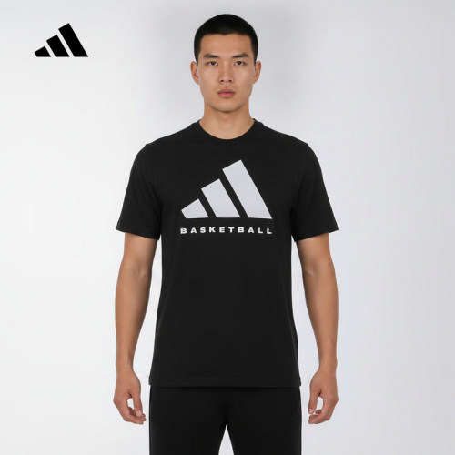 adidas阿迪达斯男篮球宽松半袖上衣休闲运动圆领短袖T恤 KX5680