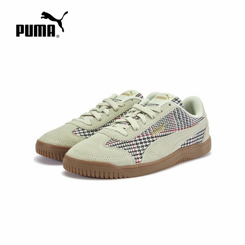 PUMA彪马CLUB秋季男女复古运动休闲鞋格子花呢拼接板鞋405403-01