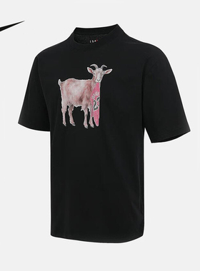 Jordan耐克短袖男子夏季新款山羊图案印花宽松运动T恤IF0787-010