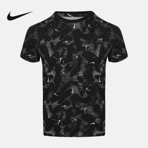 NIKE耐克夏季新款童装短袖针织衫迷彩印花小勾运动T恤II0458-010