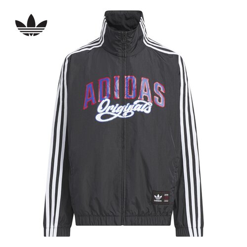 adidas阿迪达斯三叶草三条纹立领外套2026夏男大童梭织夹克KG3319
