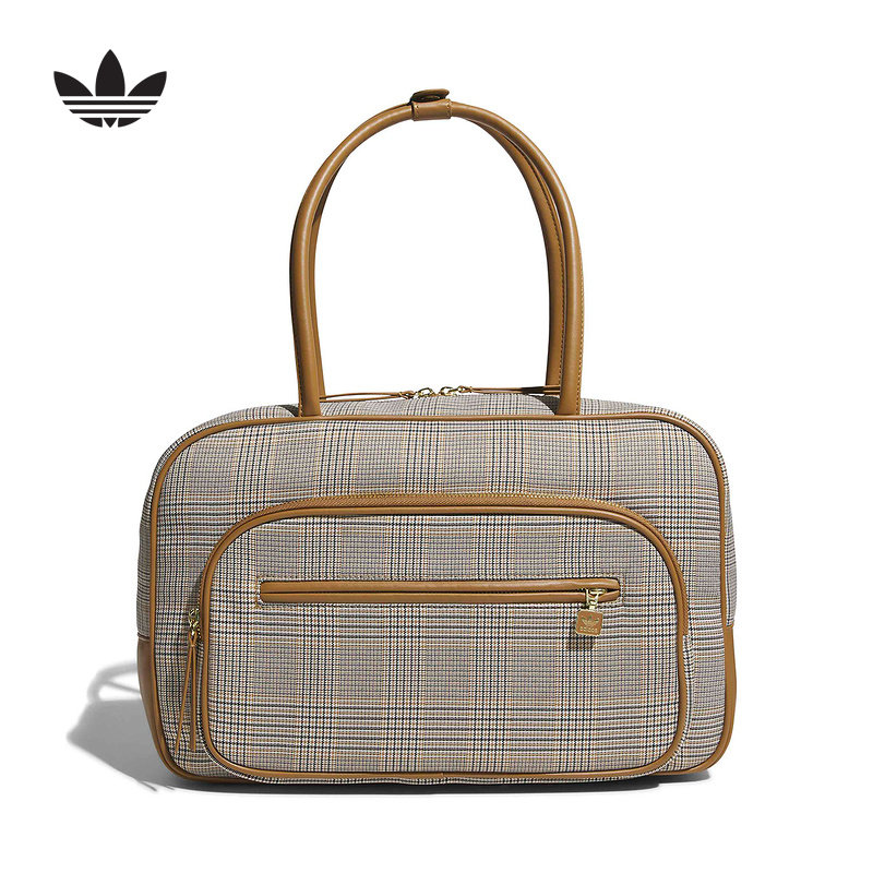 adidas阿迪达斯三叶草2026春女经典多口袋格纹运动单肩拎包IA6119,运动包/户外包/配件,挎包/拎包/休闲包,淘宝优惠券,粉丝福利购,淘宝优惠卷