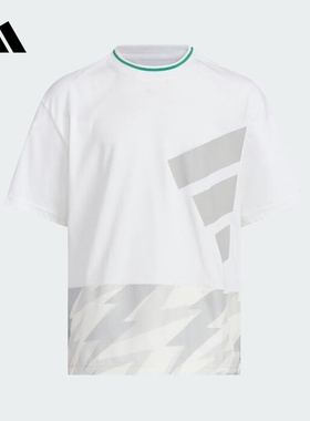 adidas阿迪达斯夏男大童运动休闲宽松短袖圆领T恤上衣 KA1003