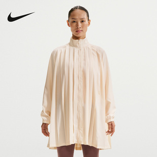 Nike耐克2026新款女子气质法式长袖衬衫连衣裙米色裙 IF0559-103