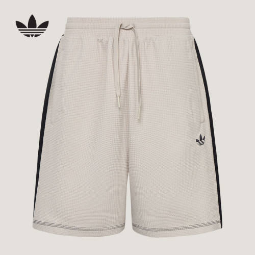 adidas阿迪达斯三叶草男华夫格宽松运动五分裤针织休闲短裤KT7782