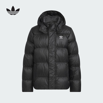 adidas阿迪达斯三叶草新款保暖运动鸭绒连帽男大童羽绒服 KH1795