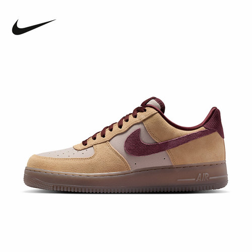耐克男鞋Air Force 1 07 Premium 空军一号棕红色板鞋IQ3408-286