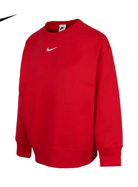 Nike耐克卫衣女2025蛇年新年红色休闲运动服针织套头衫FZ4271-657