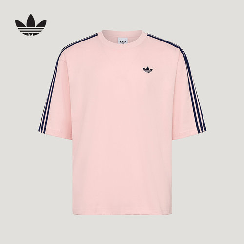 adidas阿迪达斯三叶草纯棉运动短袖T恤26夏男大号版型半袖 KG6334