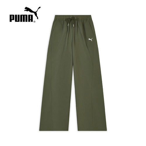 PUMA彪马夏季新款女裤透气运动裤宽松休闲梭织直筒长裤638456-81