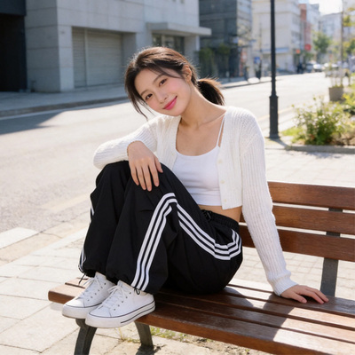 阿迪达斯女宽松运动休闲长裤