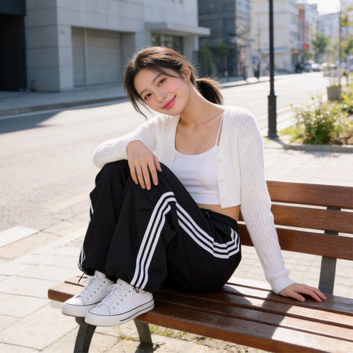 阿迪达斯女宽松运动休闲长裤