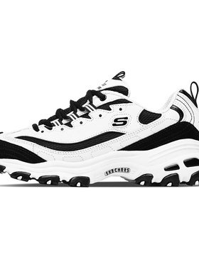 控价 skechers鞋女鞋秋季D'lites厚底绑带熊猫鞋老爹鞋13148/WBK