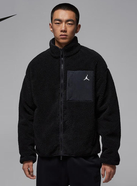 Jordan耐克男子上衣冬季摇粒绒保暖立领运动夹克外套HV0779-010