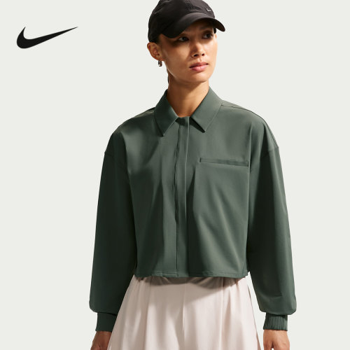 NIKE耐克24.7系列女子速干短款长袖衬衫秋季新款上衣 IR8704-303