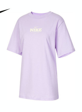 Nike耐克短袖女夏新款背标印花宽松棉彩色标运动T恤HF6180-517