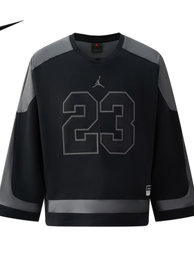 Jordan耐克男子25夏季新款休闲透气宽松V领长袖运动T恤HV0110-010