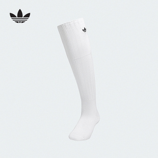 adidas阿迪达斯三叶草长筒袜白色2026春女保暖单双装袜子 KS4815