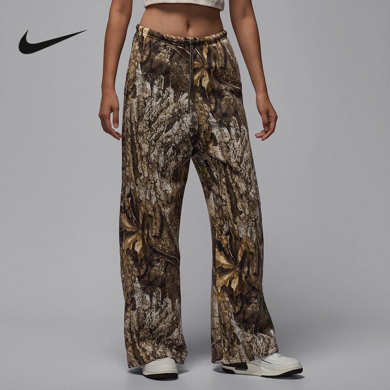 JORDAN耐克女子宽松直筒长裤冬季新款图案印花加绒卫裤HV0476-133,运动服/休闲服装,运动长裤,淘宝优惠券,粉丝福利购,淘宝优惠卷