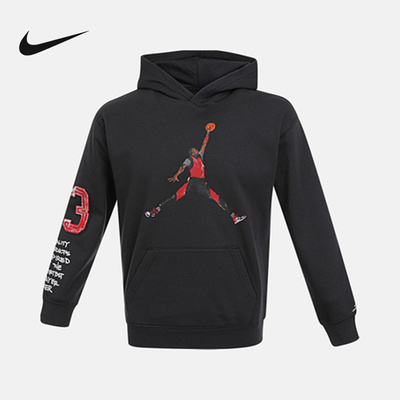NIKE耐克男女童简约时尚卫衣冬季保暖连帽针织套头衫IQ2915-045