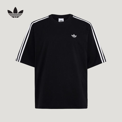 adidas阿迪达斯三叶草纯棉运动短袖T恤26夏男大号版型半袖 KG6331
