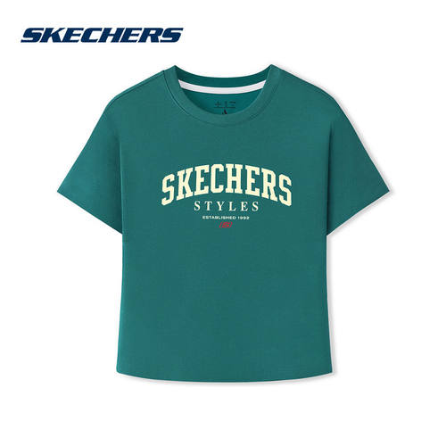 Skechers斯凯奇2026夏女士休闲运动上衣时尚针织短袖T恤 L226W051