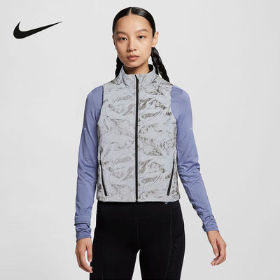 Nike耐克女子冬季新款跑步中层保暖反光立领运动棉马甲HV2763-078