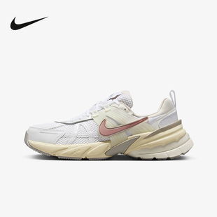 NIKE耐克女鞋V2K RUN米白灰复古百搭厚底老爹鞋跑步鞋FD0736-112