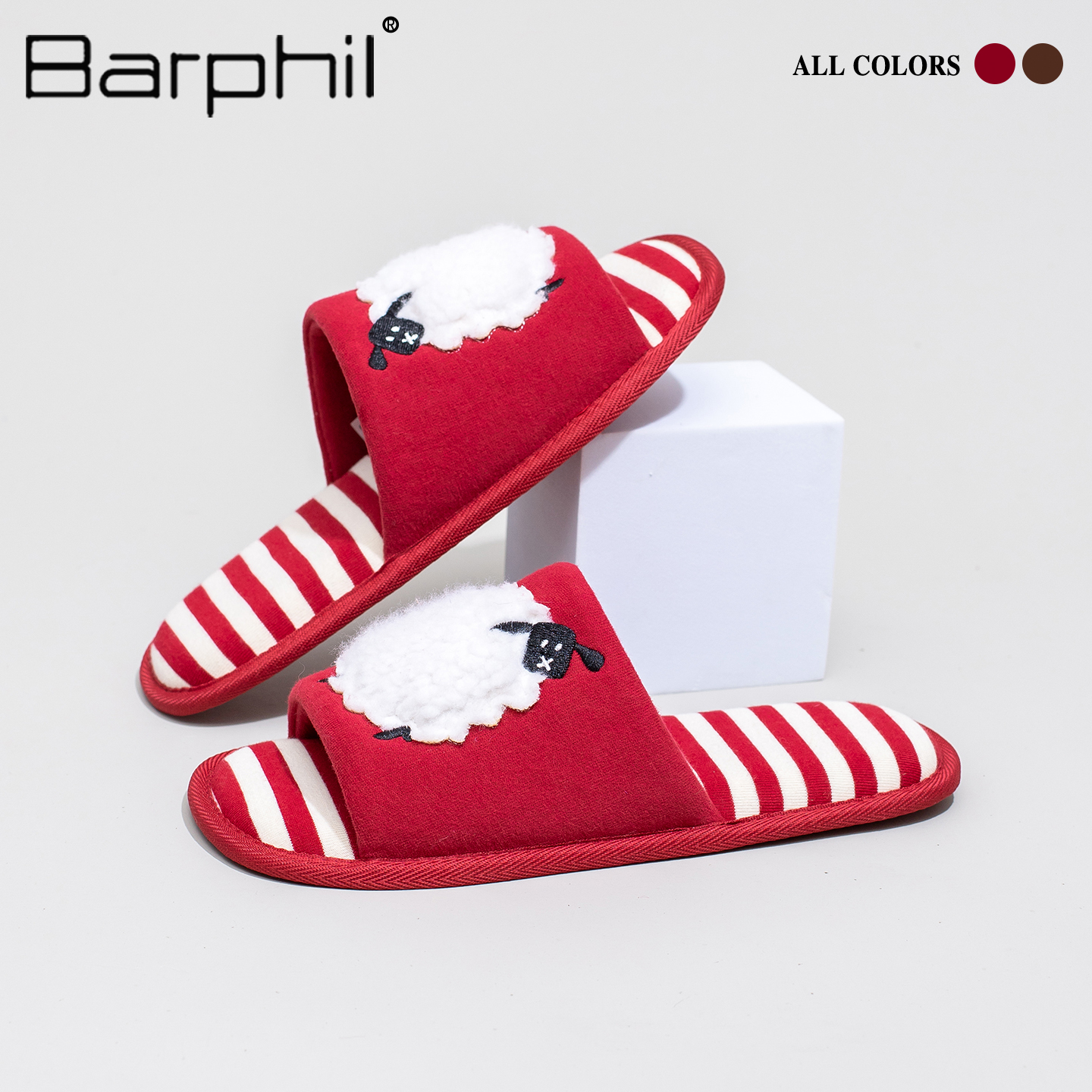 Barphil拖鞋女2025年新款秋冬室内家居可爱棉拖鞋软底静音木地板