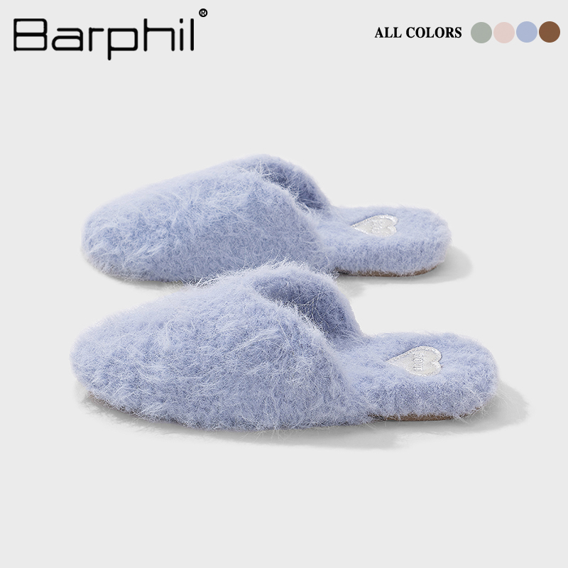 Barphil室内家居拖鞋女2025新款时尚高级感羊毛保暖棉拖秋冬防滑