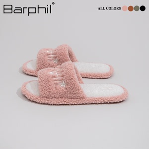 Barphil棉拖鞋女冬季2023新款室内家居防滑静音毛毛拖鞋冬天家用