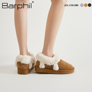 barphil厚底雪地靴女2023年冬季加绒加厚防滑保暖外穿棉鞋女靴子