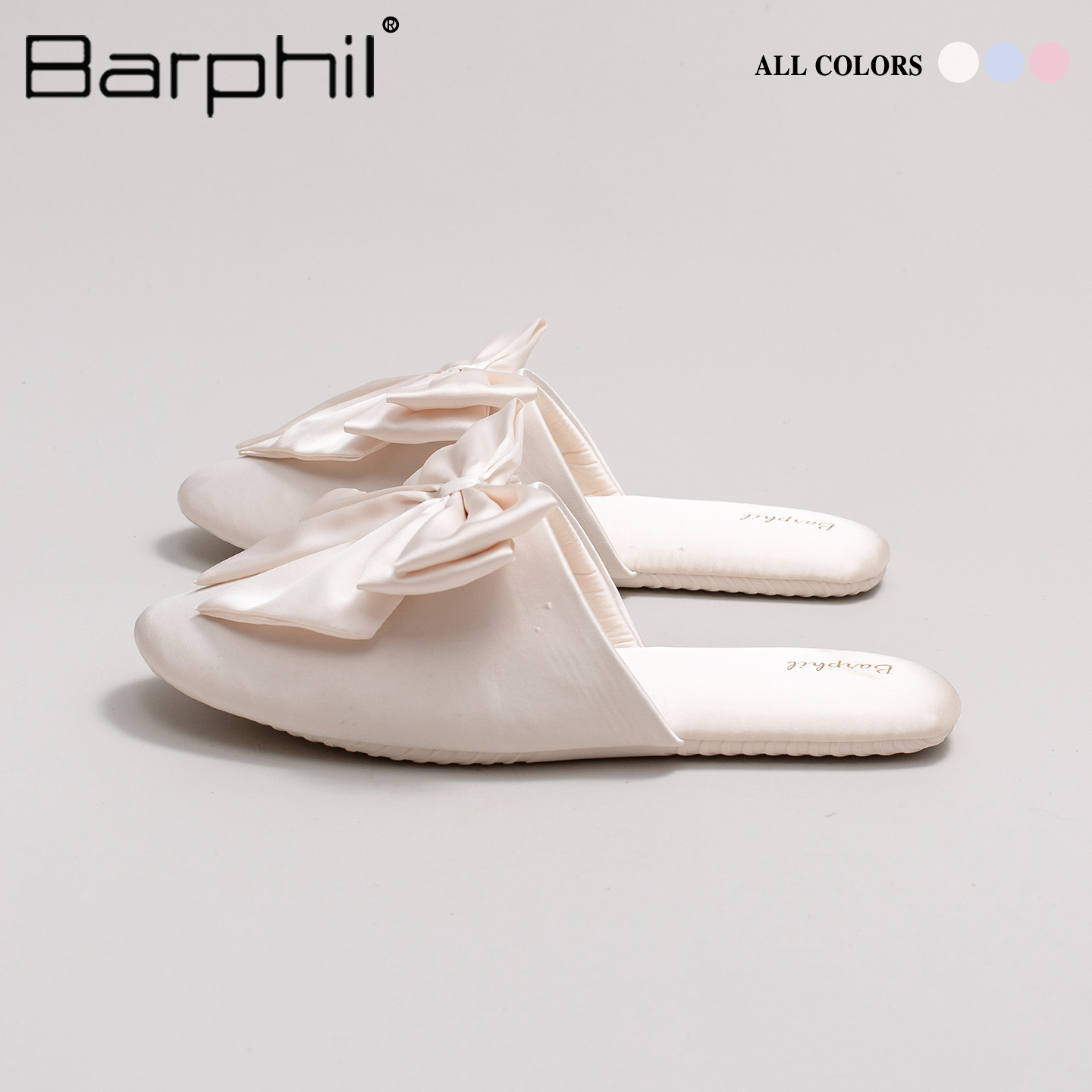 Barphil拖鞋女士秋冬季2025新款室内家居包头防滑软底静音蝴蝶结