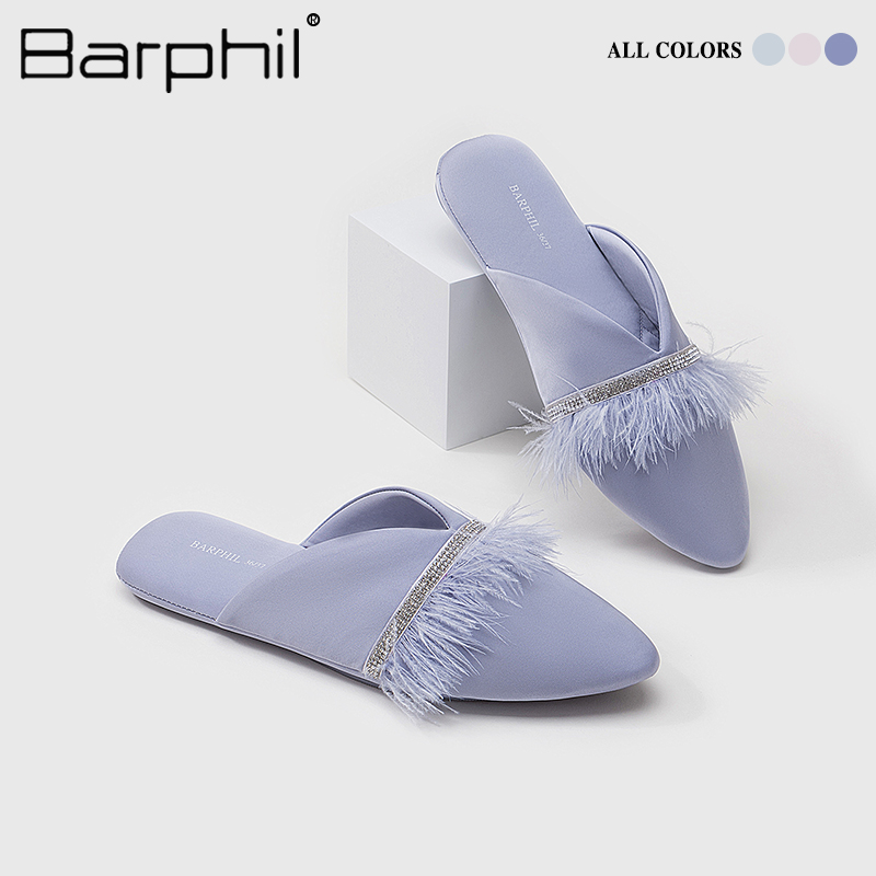 Barphil拖鞋室内2025春秋新款软底静音晨袍家居仙女风包头拖女士