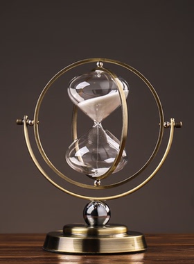 木丁丁铁艺沙漏计时器摆件办公学生桌面酒柜书房卧室内工艺品礼物