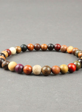 金爵临小多宝手串女士款紫檀绿檀沉香木30种天然6mm木质单圈手链