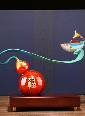 大明铜匠大明铜匠铜葫芦摆件家居玄关客厅办公室乔迁搬家礼物开业