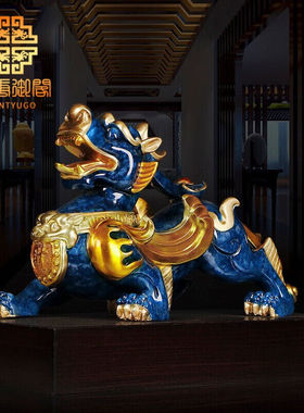 汉唐御阁纯铜貔貅摆件工艺品送朋友饭店开业礼品家居客厅电视柜老
