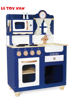 英国le toy van过家家玩具牛津蓝色厨房厨具儿童做饭木质仿真餐具