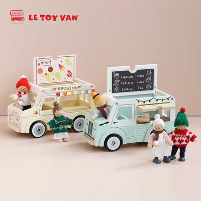 英国le toy van 娃娃屋移动咖啡餐车 朵莉的冰淇淋车过家家玩具