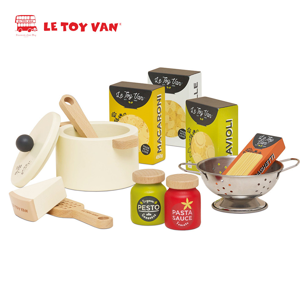 英国Le Toy Van 意大利面套装 过家家厨房玩具儿童木制仿真锅具