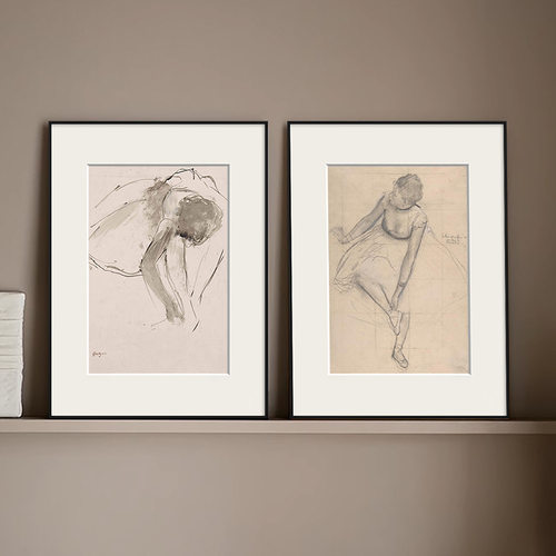 埃德加德加Degas简约素描舞蹈艺术装饰画沙发卧室书房壁画桌面画