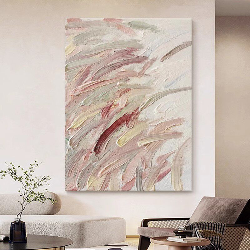 纯手绘油画侘寂风玄关装饰画现代简约客厅沙发背景墙抽象肌理挂画