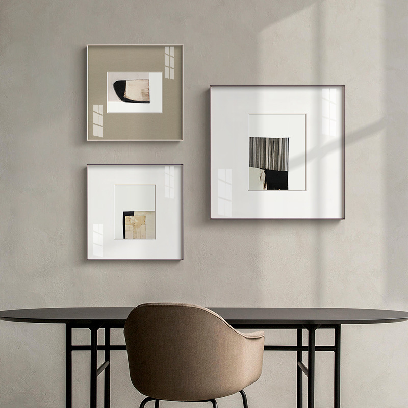 现代简约抽象客厅沙发背景墙装饰画饭厅方形组合挂画书房北欧壁画图片
