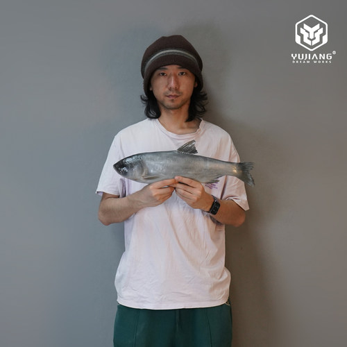 仿真淡水假白鲢鱼模型道具