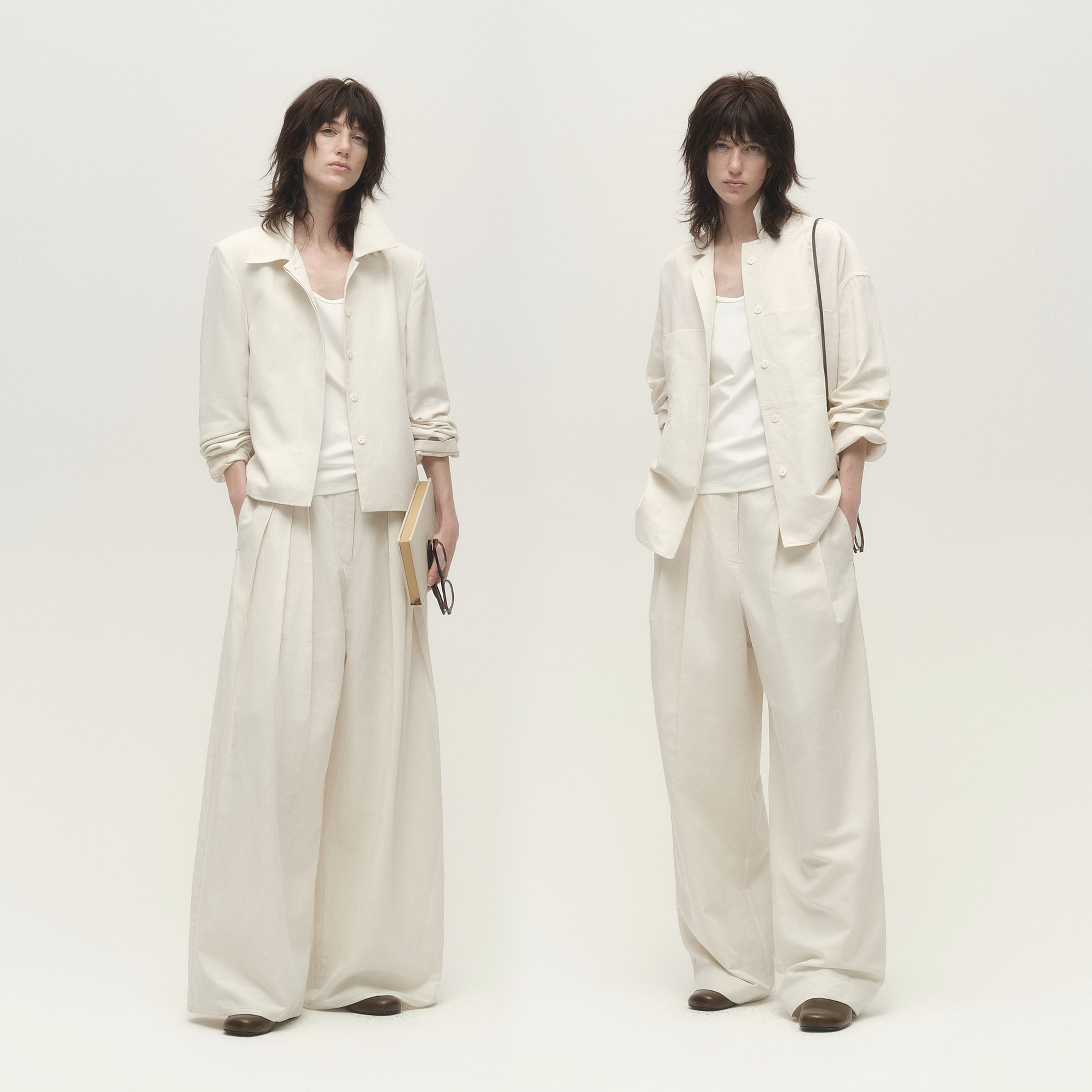 白弓”亚麻系列“外套+衬衫+中裤+长裤女56639/55586/55588/55589