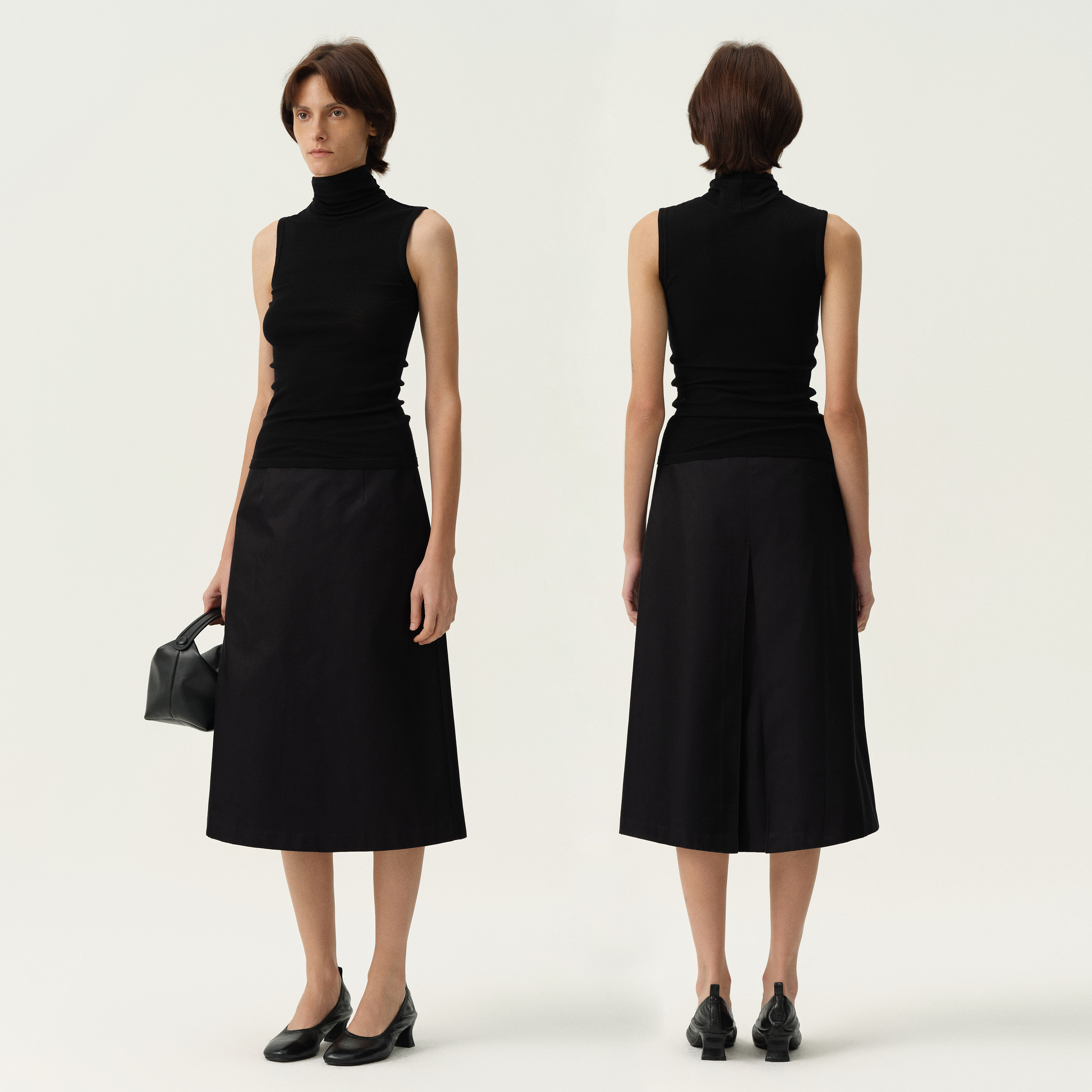 白弓通勤记忆棉A字半身裙女