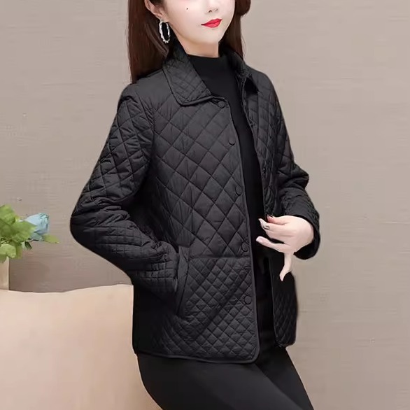 大码中长款简约宽松轻薄棉服