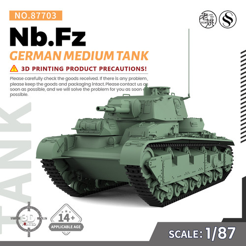 SSMODEL SS87703 1/87  军事模型 德国 Nb.Fz 中型坦克
