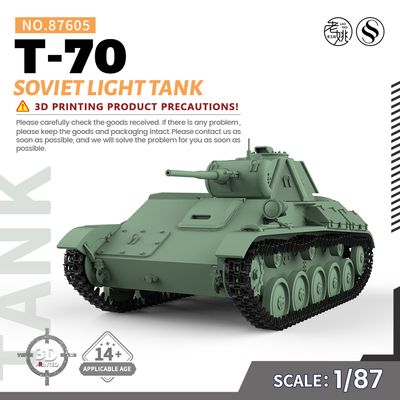 SSMODEL SS87605 1/87  军事模型 苏联 T-70 轻型坦克